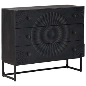vidaXL Drawer Cabinet Black 75 x 30 x 65 cm