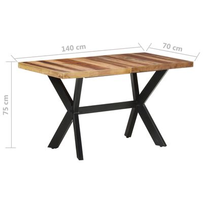 vidaXL Dining Table 140x70x75 cm Solid Wood with Honey Finish
