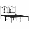 vidaXL Metal Bed Frame without Mattress with Headboard Black 120x200cm
