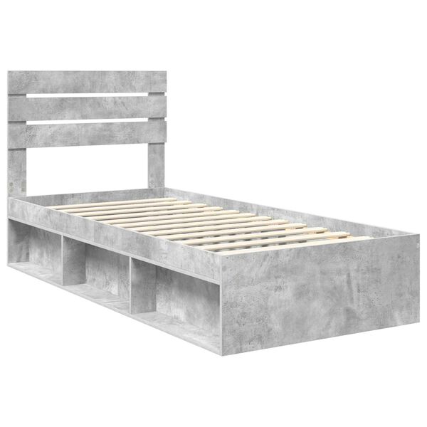 vidaXL Bed Frame Concerte Grey 100 x 200 cm Solid Pine Wood