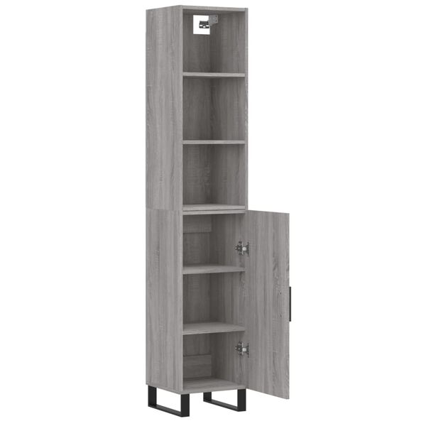 vidaXL Highboard Grey Sonoma 34.5x34x180 cm Engineered Wood
