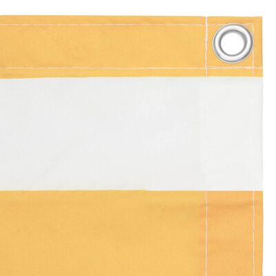 vidaXL Balcony Screen White and Yellow 75x300 cm Oxford Fabric