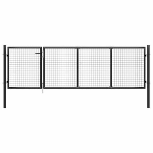 vidaXL Garden Gate Steel 350x75 cm Anthracite