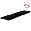 vidaXL Stair Treads 12 pcs Brown Black 120x25x2 cm Solid Wood Oak