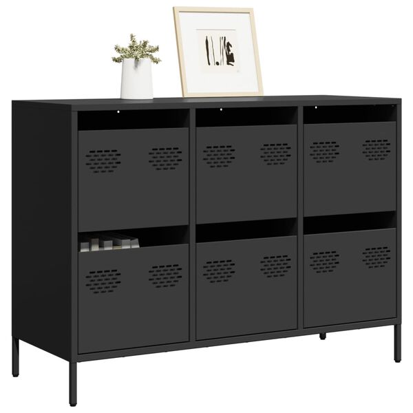 vidaXL Sideboard&nbsp;Black 101.5x39x73.5 cm Cold-rolled Steel