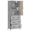 vidaXL Highboard Concrete Grey 69.5x34x180 cm Engineered Wood