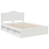 vidaXL Bed Frame with Headboard White 150 x 200 cm Solid Pine Wood