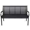 vidaXL Garden Bench Black 116 cm Steel and WPC