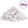 vidaXL Polished Pebbles 10 kg White 2-5 cm