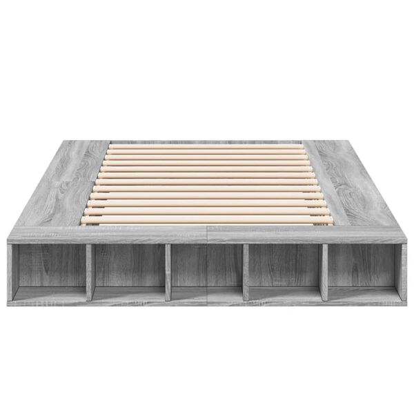 vidaXL Bed Frame without Mattress Grey Sonoma 140x190 cm
