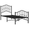 vidaXL Metal Bed Frame without Mattress with Footboard&nbsp;Black 75x190cm