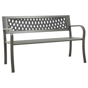 vidaXL Garden Bench 125 cm Steel Grey
