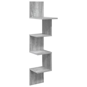 vidaXL Wall Shelf Wall-Mounted Grey Sonoma 32 x 21 x107 cm