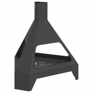 vidaXL Fire Bowl Black 50 x 43 x 52 cm Weathering Steel