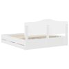 vidaXL Bed Frame with Drawer White 200 x 200 cm Engineer Wood