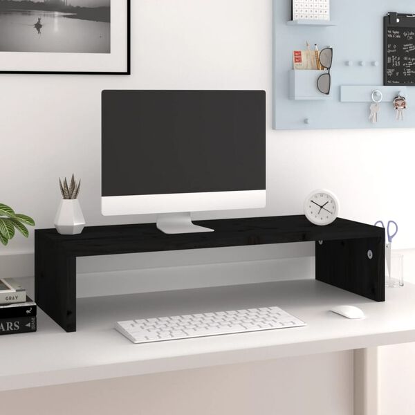 vidaXL Monitor Stand Black 60x23.5x12 cm Engineered Wood