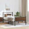 vidaXL Bed Frame without Mattress Brown Oak 90x190 cm Single Engineered Wood
