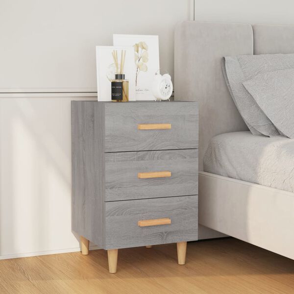 vidaXL Bedside Cabinet Grey Sonoma 40x40x66 cm Engineered Wood