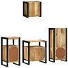 vidaXL Bathroom Furniture Set 4 pcs Brown and Black Solid Mango Wood