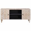 vidaXL TV Cabinet White 105 x 33.5 x 46 cm Solid Mango Wood