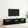 vidaXL TV Cabinet 2 pcs Black Oak 195 x 35 x 40 cm Engineered Wood