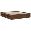 vidaXL Bed Frame without Mattress Brown Oak 180x200 cm Super King Super King Size