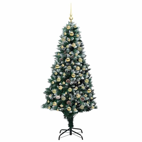 vidaXL Artificial Christmas Tree with 300 LEDs with Stand Green 180 cm
