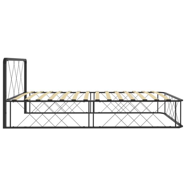 vidaXL Bed Frame without Mattress Black Metal 90x200 cm