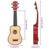 vidaXL Soprano Ukulele Set with Bag for Kids Light Wood 21"