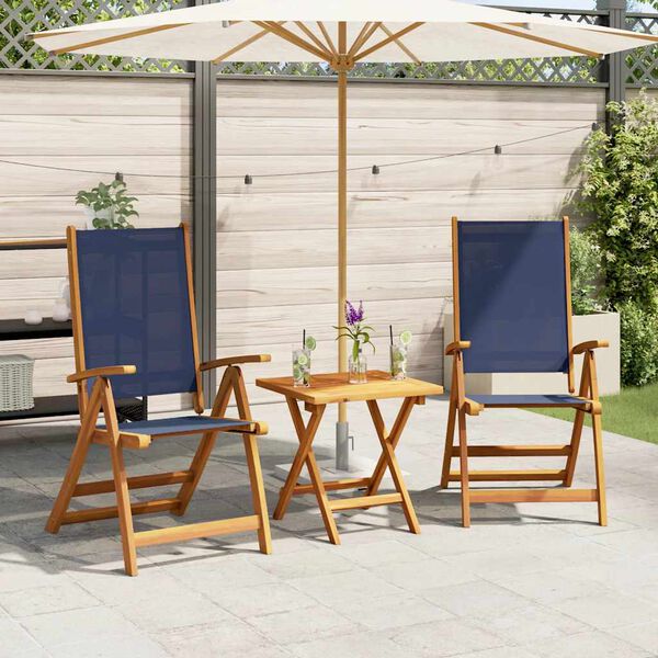 vidaXL Folding Garden Chairs 2 pcs Solid Wood Acacia and Textilene