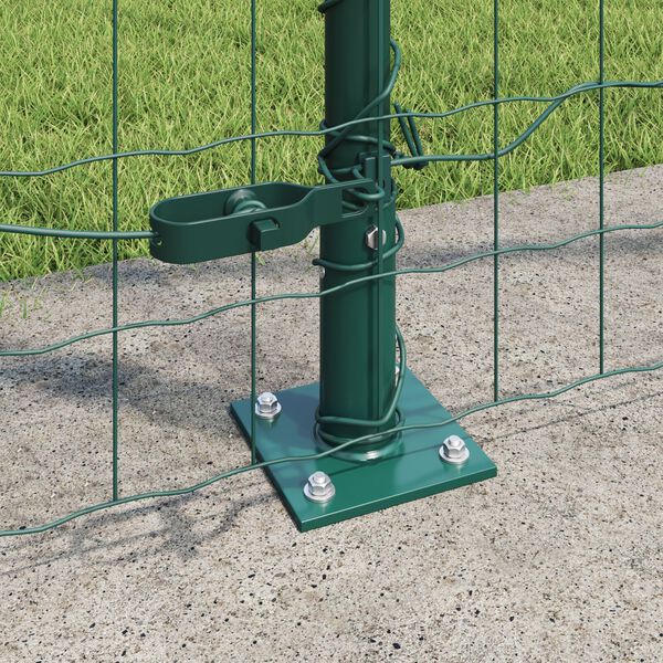 vidaXL Fence with Post Green 1.5 x 10 m Steel