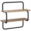 vidaXL 2-Tier Wall Shelf Artisan Oak 60 x 24.5 x 61 cm Engineered Wood