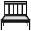 vidaXL Bed Frame without Mattress Black Solid Wood 100x200 cm (810011+814083)