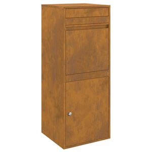 vidaXL Parcel Drop Box Rusty 41 x 38 x 103 cm Weathering Steel