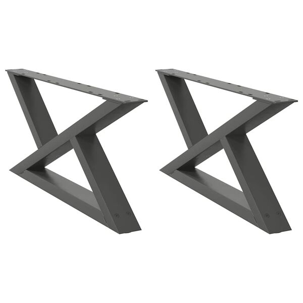vidaXL Coffee Table Legs 2 pcs Anthracite 70x(30-31.3) cm Steel