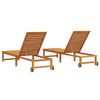 vidaXL Sun Lounger 2 pcs Brown 53 x 202 x 89cm Solid Acacia wood