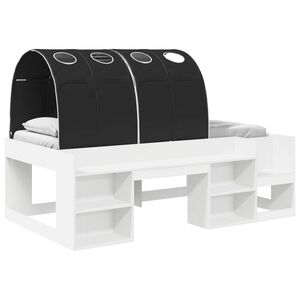 vidaXL Bed with Tunnel 3 pcs White and Black Engineered Wood