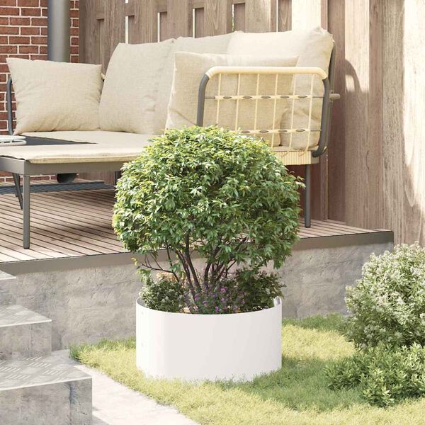 vidaXL Garden Planter White 40 x 40 x 20 cm Steel