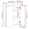 vidaXL Bathroom Mirror Cabinet TULUM Artisan Oak 60 x 16.5 x 78 cm