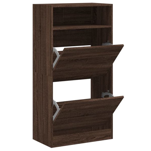 vidaXL Shoe Cabinet Brown Oak 60x34x116 Engineered Wood