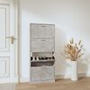 vidaXL Shoe Cabinet Concrete Grey 59x17x150 cm Engineered Wood