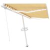 vidaXL Manual Retractable Awning with LED 400x300 cm Yellow and White
