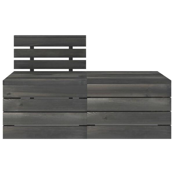 vidaXL 2 Piece Garden Pallet Lounge Set Solid Pinewood Dark Grey