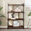 vidaXL Bookcase 4-Tier Smoked Oak 76x32x123 cm Engineered Wood