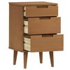 vidaXL Bedside Cabinet MOLDE Brown 40x35x65 cm Solid Wood Pine