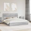 vidaXL Storage Bed Grey Sonoma 200 x 200 cm Engineered Wood