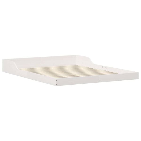 vidaXL Bed Frame White 150 x 200 cm Solid Pine Wood