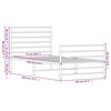 vidaXL Metal Bed Frame without Mattress with Footboard Black 75x190cm