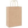 vidaXL Paper Bags 250 pcs with Handles Brown 26x12x35 cm