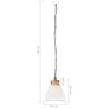 vidaXL Industrial Hanging Lamp White Iron & Solid Wood 46 cm E27